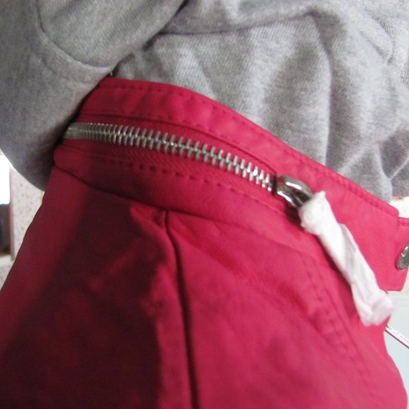 PALOMARES LADIES MAGENTA VEGAN LEATHER BOMBER JACK - Picture 5 of 13